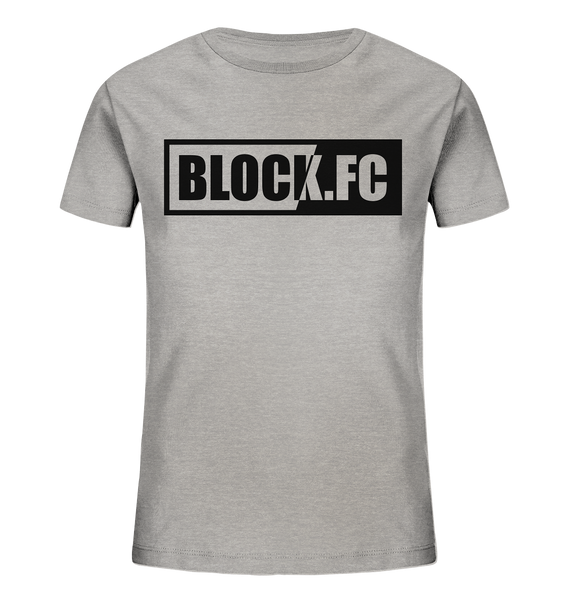 BLOCK.FC Logo Shirt Kids UNISEX Organic T-Shirt heather grau
