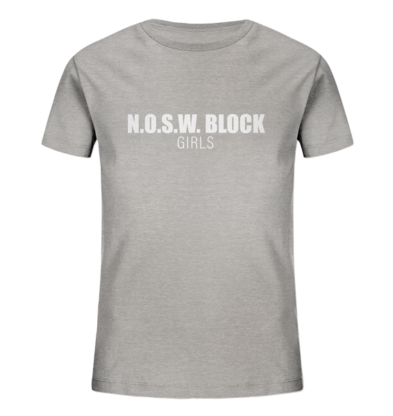 N.O.S.W. BLOCK Shirt "N.O.S.W. BLOCK GIRLS" Kids Girls Organic T-Shirt heather grau