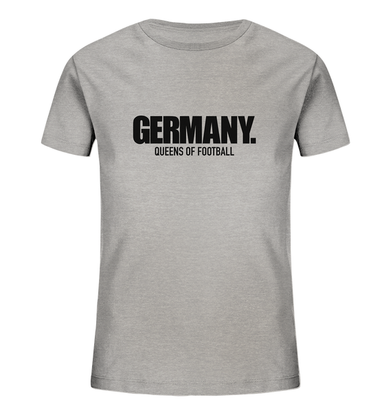 N.O.S.W. BLOCK Fanblock Shirt "GERMANY. QUEENS OF FOOTBALL" Kids Girls Organic T-Shirt heather grau