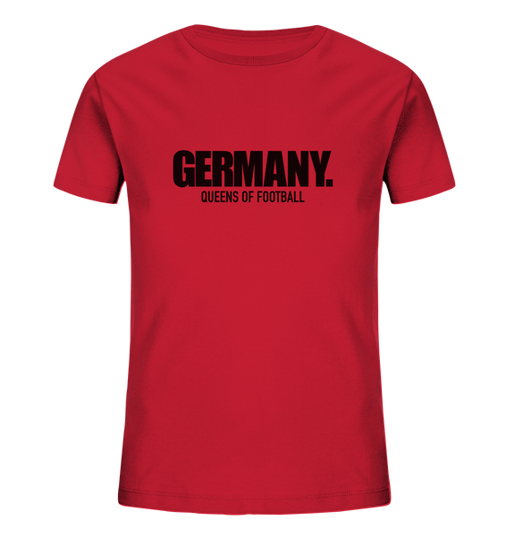 N.O.S.W. BLOCK Fanblock Shirt "GERMANY. QUEENS OF FOOTBALL" Kids Girls Organic T-Shirt rot