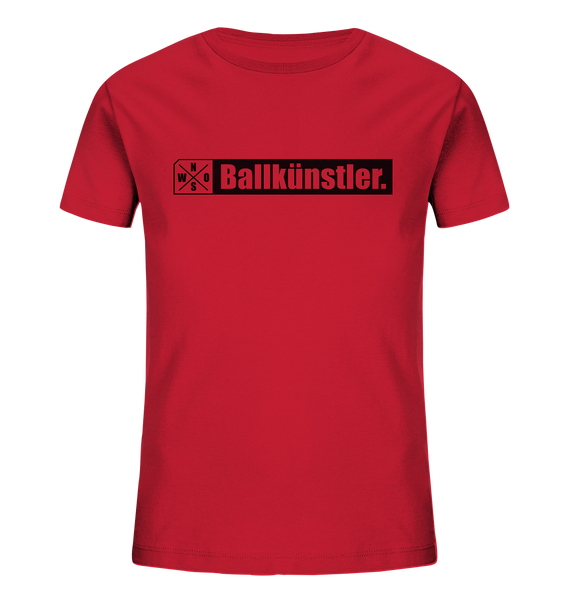 Teamsport Shirt "Ballkünstler." Kids Organic T-Shirt rot