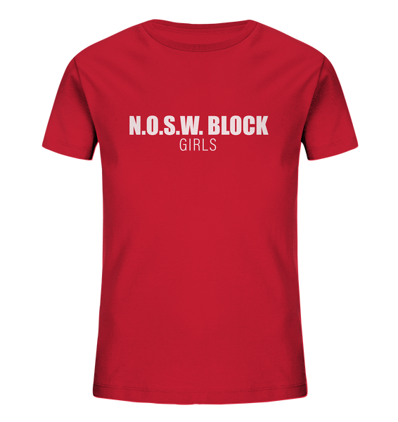 N.O.S.W. BLOCK Shirt "N.O.S.W. BLOCK GIRLS" Kids Girls Organic T-Shirt rot