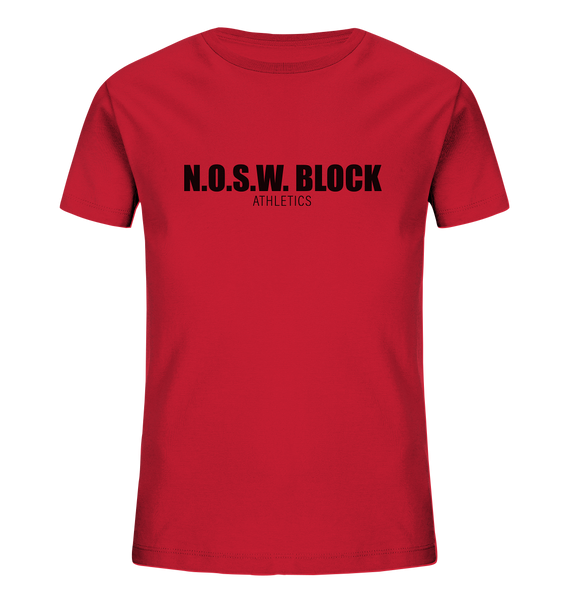 N.O.S.W. BLOCK Shirt "N.O.S.W. BLOCK ATHLETICS" Kids Organic T-Shirt rot