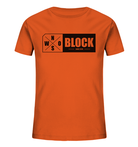 N.O.S.W. BLOCK Logo Shirt Kids UNISEX Organic T-Shirt orange