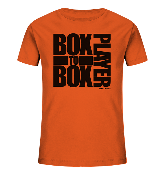 N.O.S.W. BLOCK Fanblock Shirt "BOX TO BOX PLAYER" Kids Organic T-Shirt orange