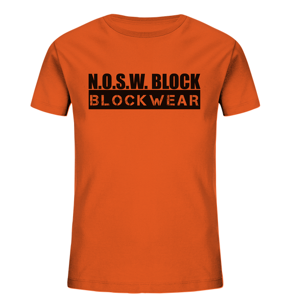 N.O.S.W. BLOCK Shirt "BLOCKWEAR" Kids UNISEX Organic T-Shirt orange