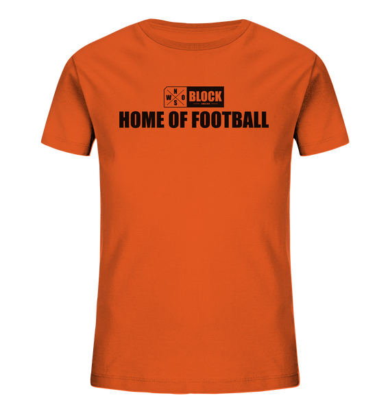 N.O.S.W. BLOCK Shirt "HOME OF FOOTBALL" Kids Organic UNISEX T-Shirt orange