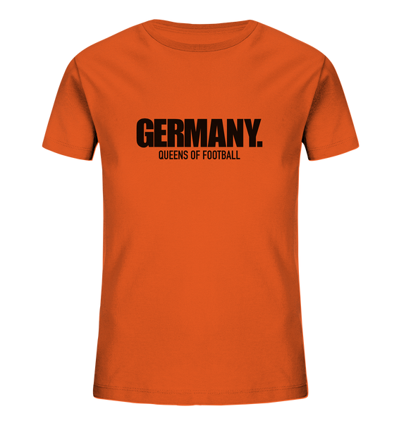 N.O.S.W. BLOCK Fanblock Shirt "GERMANY. QUEENS OF FOOTBALL" Kids Girls Organic T-Shirt orange