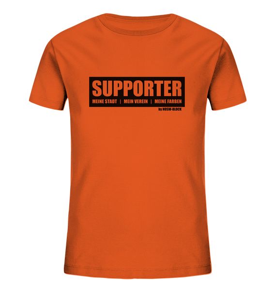 N.O.S.W. BLOCK SUPPORTER Shirt "MEINE STADT | MEIN VEREIN | MEINE FARBEN" Kids Organic T-Shirt orange
