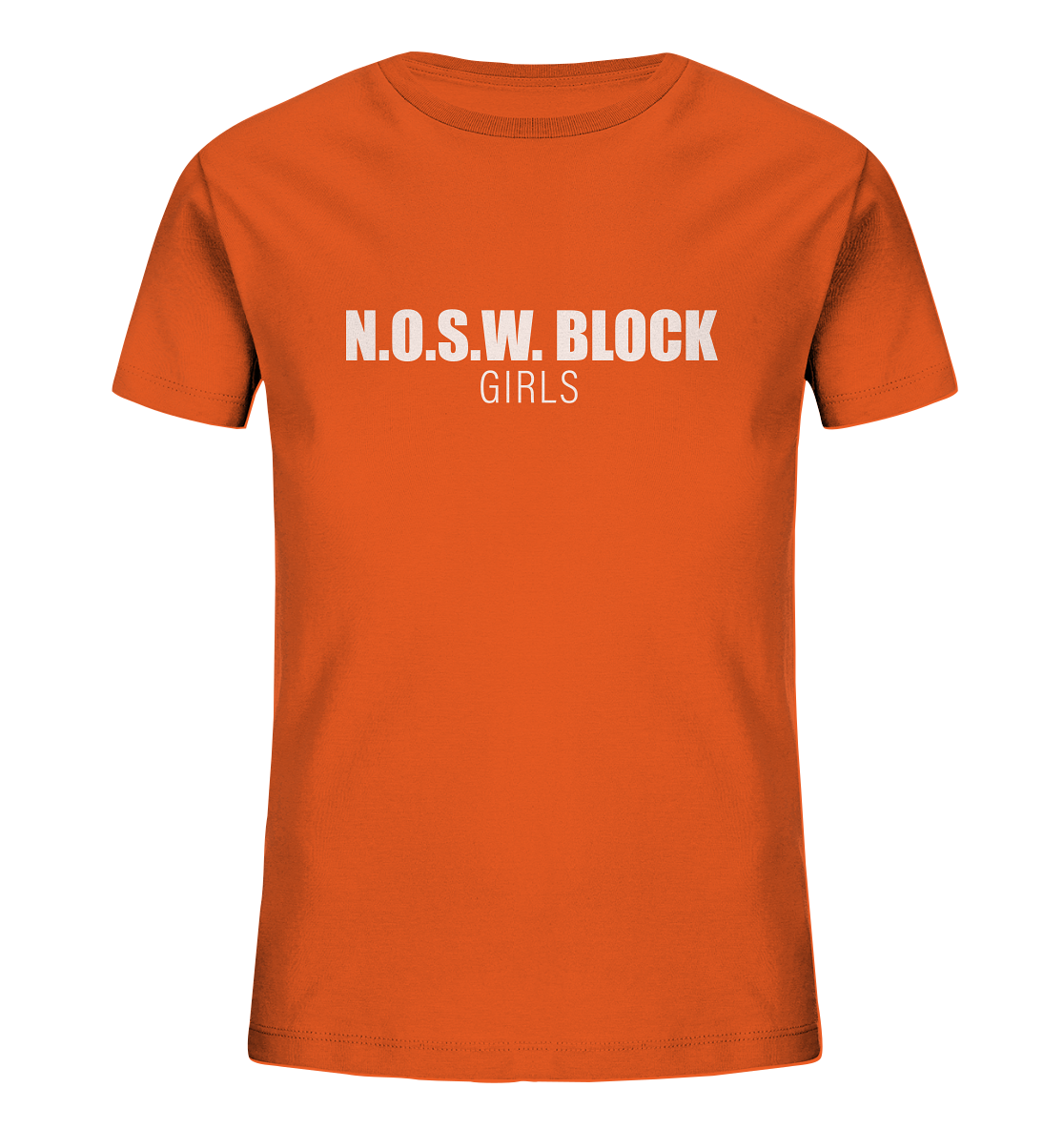 N.O.S.W. BLOCK Shirt "N.O.S.W. BLOCK GIRLS" Kids Girls Organic T-Shirt orange