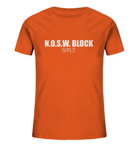 N.O.S.W. BLOCK Shirt "N.O.S.W. BLOCK GIRLS" Kids Girls Organic T-Shirt orange