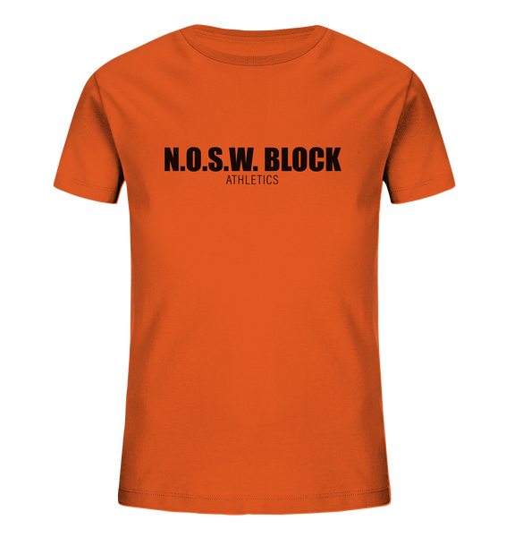 N.O.S.W. BLOCK Shirt "N.O.S.W. BLOCK ATHLETICS" Kids Organic T-Shirt orange