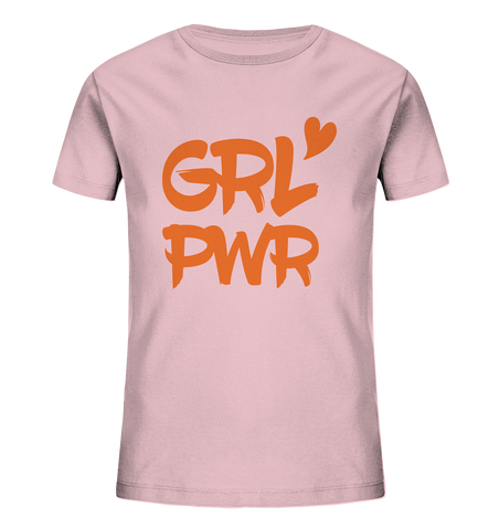 N.O.S.W. BLOCK Hoodie "GRL PWR" Girl Kids Organic T-Shirt cotton pink