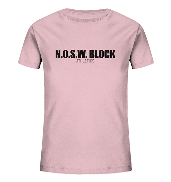 N.O.S.W. BLOCK Shirt "N.O.S.W. BLOCK ATHLETICS" Kids Organic T-Shirt cotton pink