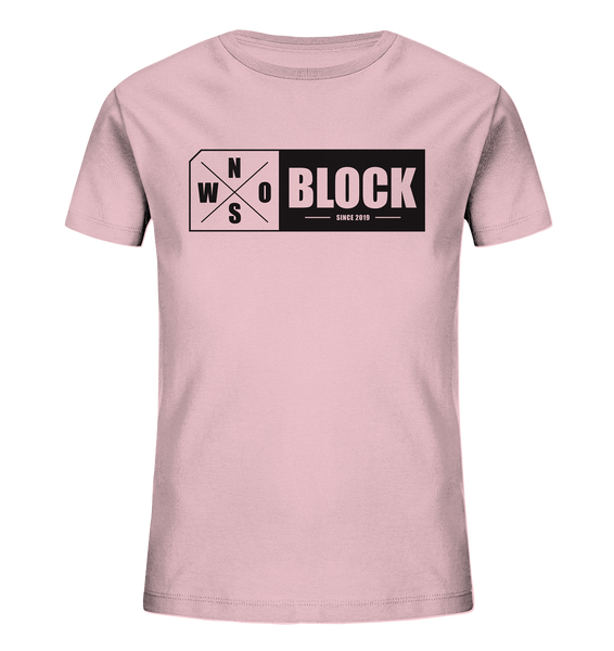 N.O.S.W. BLOCK Logo Shirt Kids UNISEX Organic T-Shirt pink