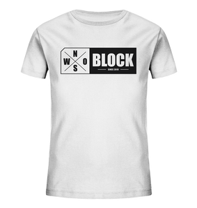 N.O.S.W. BLOCK Logo Shirt Kids UNISEX Organic T-Shirt weiss