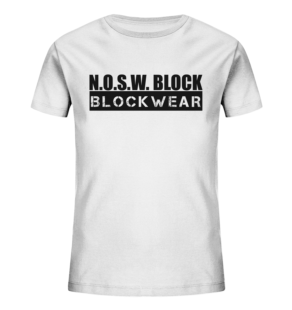 N.O.S.W. BLOCK Shirt "BLOCKWEAR" Kids UNISEX Organic T-Shirt weiss