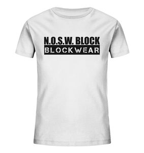 N.O.S.W. BLOCK Shirt "BLOCKWEAR" Kids UNISEX Organic T-Shirt weiss