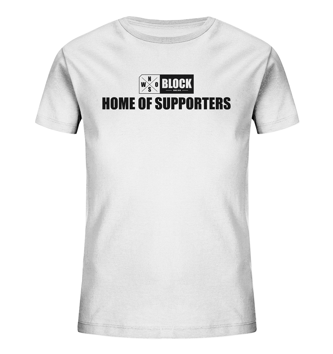 N.O.S.W. BLOCK Shirt "HOME OF SUPPORTERS" Kids UNISEX Organic T-Shirt weiss