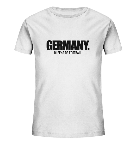 N.O.S.W. BLOCK Fanblock Shirt "GERMANY. QUEENS OF FOOTBALL" Kids Girls Organic T-Shirt weiss