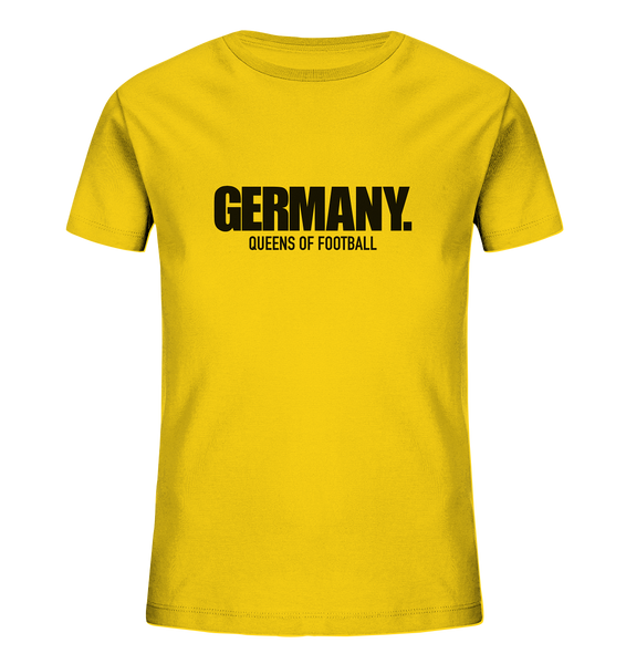 N.O.S.W. BLOCK Fanblock Shirt "GERMANY. QUEENS OF FOOTBALL" Kids Girls Organic T-Shirt gelb
