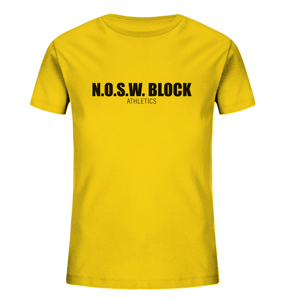 N.O.S.W. BLOCK Shirt "N.O.S.W. BLOCK ATHLETICS" Kids Organic T-Shirt gelb