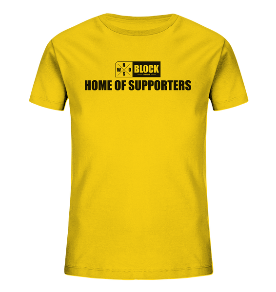 N.O.S.W. BLOCK Shirt "HOME OF SUPPORTERS" Kids UNISEX Organic T-Shirt gelb