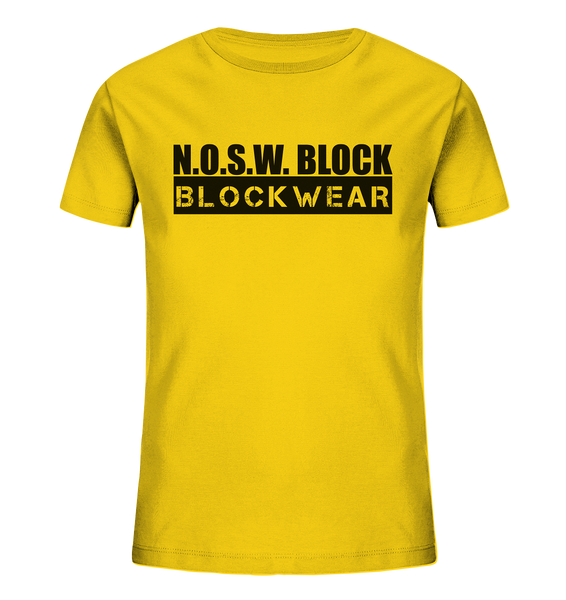 N.O.S.W. BLOCK Shirt "BLOCKWEAR" Kids UNISEX Organic T-Shirt gelb
