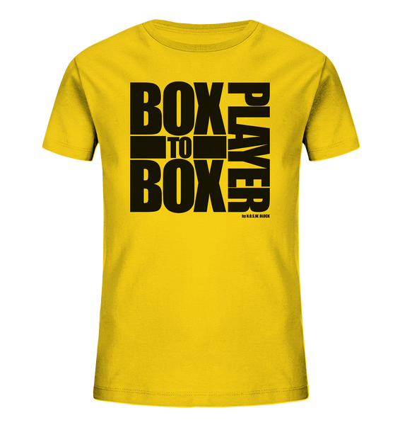 N.O.S.W. BLOCK Fanblock Shirt "BOX TO BOX PLAYER" Kids Organic T-Shirt gelb