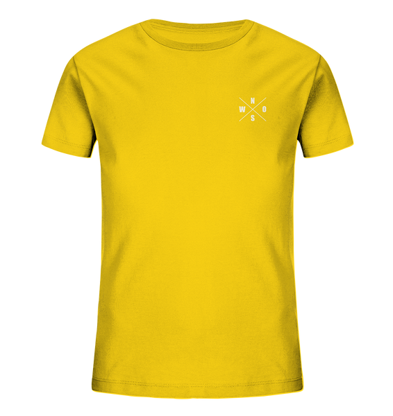 N.O.S.W. BLOCK Fanblock Shirt "AGAINST MODERN FOOTBALL" beidseitig bedrucktes Kids UNISEX Organic T-Shirt gelb