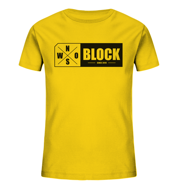N.O.S.W. BLOCK Logo Shirt Kids UNISEX Organic T-Shirt gelb