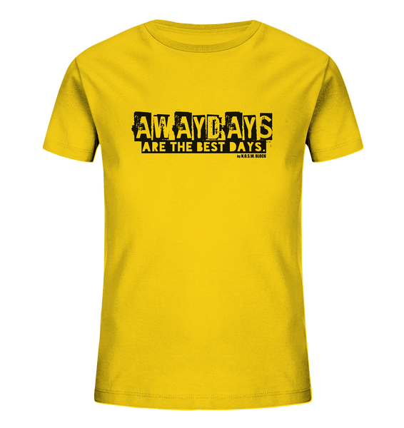 N.O.S.W. BLOCK Fanblock Shirt "AWAYDAYS ARE THE BEST DAYS." Kids Organic T-Shirt gelb