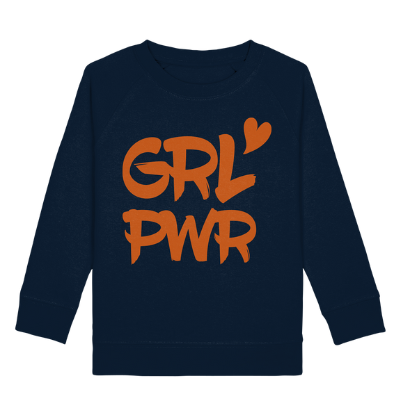N.O.S.W. BLOCK Kids Sweater "GRL PWR" Kids Girls Organic Sweatshirt navy