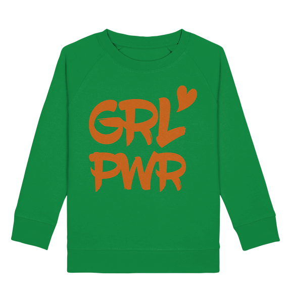 N.O.S.W. BLOCK Kids Sweater "GRL PWR" Kids Girls Organic Sweatshirt grün