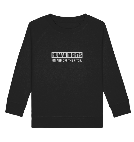 N.O.S.W. BLOCK Fanblock Sweater "HUMAN RIGHTS ON AND OFF THE PITCH" Kids UNISEX Organic Sweatshirt schwarz