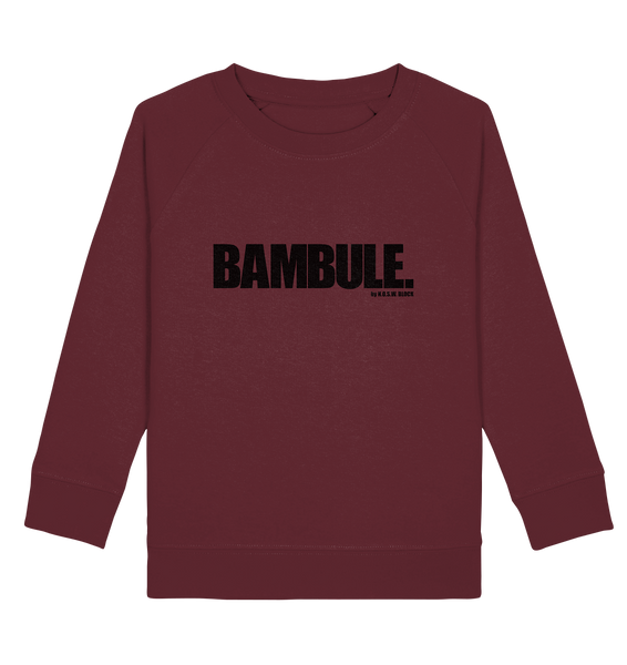 N.O.S.W. BLOCK Fanblock Sweater "BAMBULE." Kids UNISEX Organic Sweatshirt weinrot