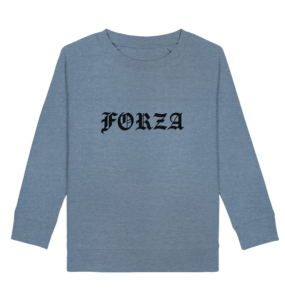 N.O.S.W. BLOCK Fanblock Sweater "FORZA" Kids UNISEX Organic Sweatshirt mid heather blue