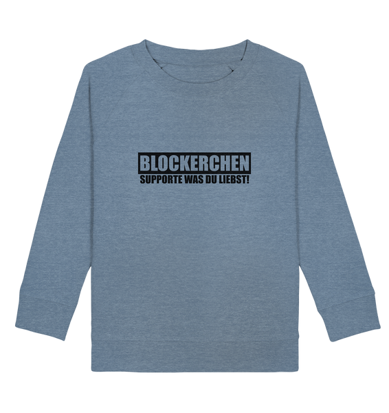 N.O.S.W. BLOCK Fanblock Sweater "BLOCKERCHEN" Kids Organic Sweatshirt mid heather blue