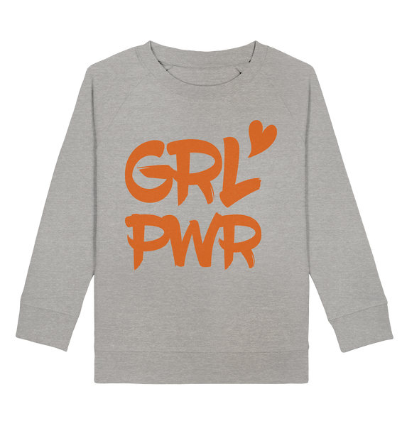N.O.S.W. BLOCK Kids Sweater "GRL PWR" Kids Girls Organic Sweatshirt heather grau
