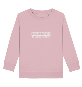 N.O.S.W. BLOCK Fanblock Sweater "HUMAN RIGHTS ON AND OFF THE PITCH" Kids UNISEX Organic Sweatshirt cotton pink