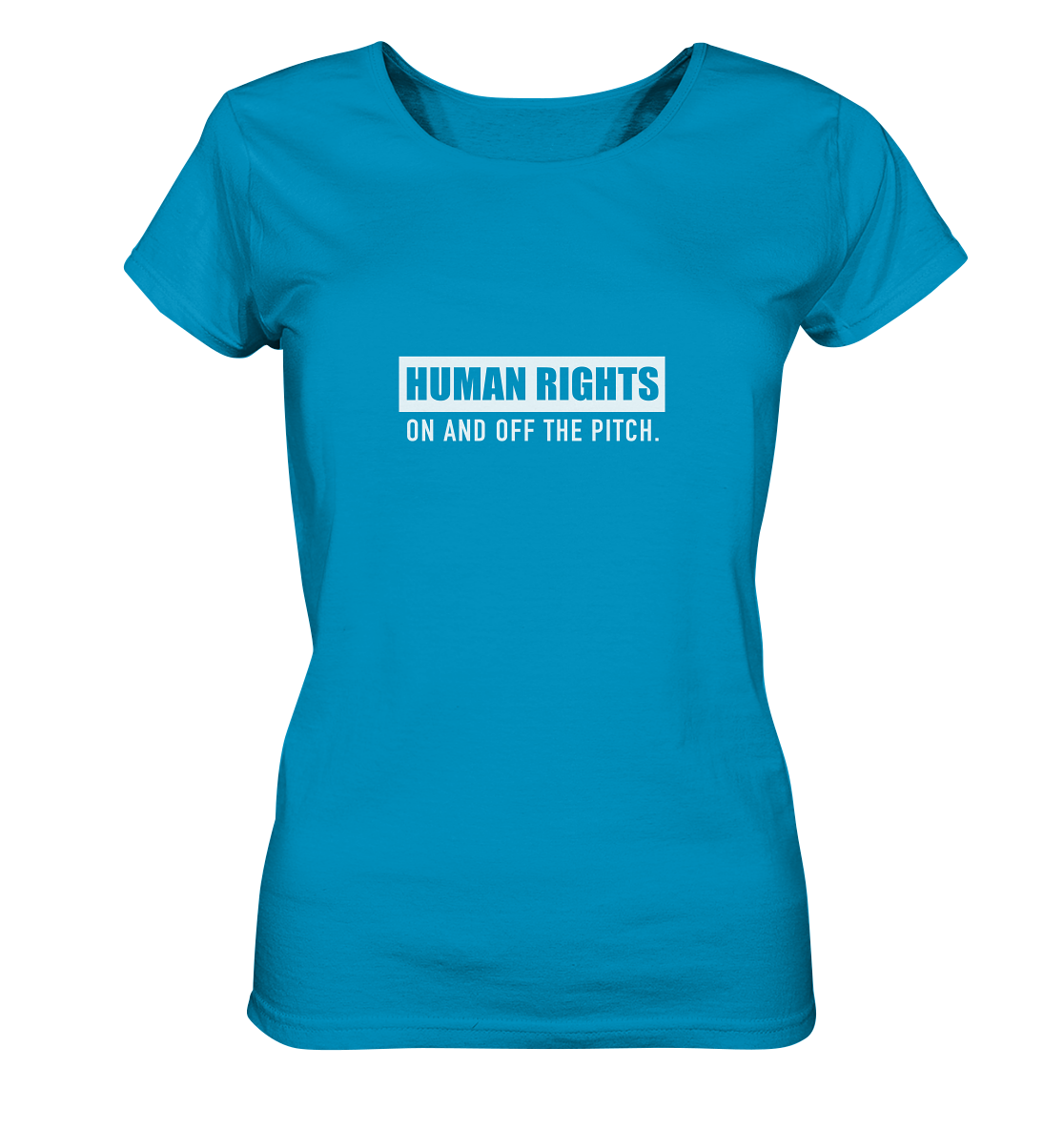 N.O.S.W. BLOCK Fanblock Shirt "HUMAN RIGHTS ON AND OFF THE PITCH" Girls Organic T-Shirt azur
