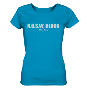 N.O.S.W. BLOCK Shirt "MMXIX" Girls Organic T-Shirt azur