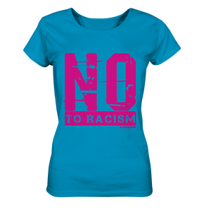N.O.S.W. BLOCK Gegen Rechts Shirt "NO TO RACISM" Damen Organic T-Shirt azur