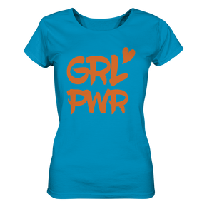 N.O.S.W. BLOCK Girls Shirt "GRL PWR" Organic T-Shirt azur