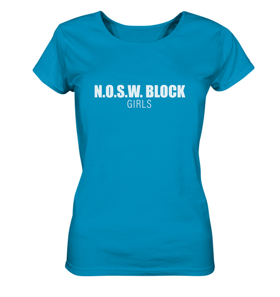 N.O.S.W. BLOCK Shirt "N.O.S.W. BLOCK GIRLS" Girls Organic T-Shirt azur