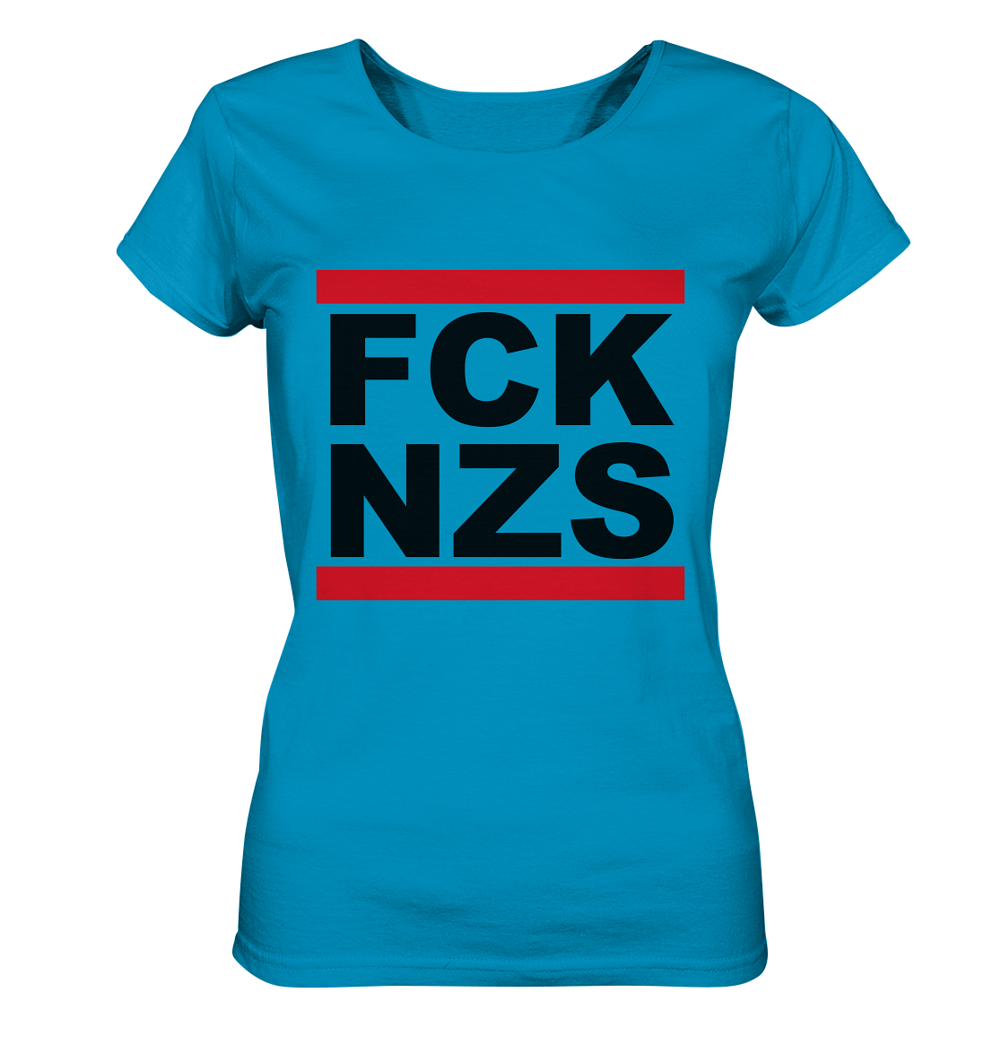 N.O.S.W. BLOCK Gegen Rechts Shirt "FCK NZS" Girls Organic T-Shirt azur