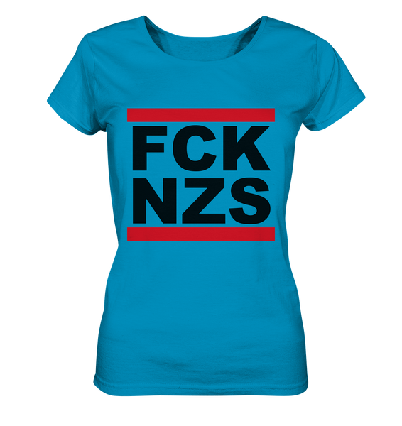 N.O.S.W. BLOCK Gegen Rechts Shirt "FCK NZS" Girls Organic T-Shirt azur