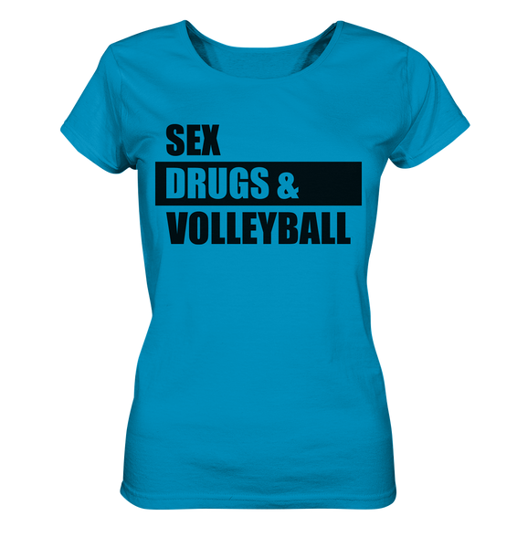 N.O.S.W. BLOCK Fanblock Shirt "SEX, DRUGS & VOLLEYBALL" Girls Organic Shirt azur