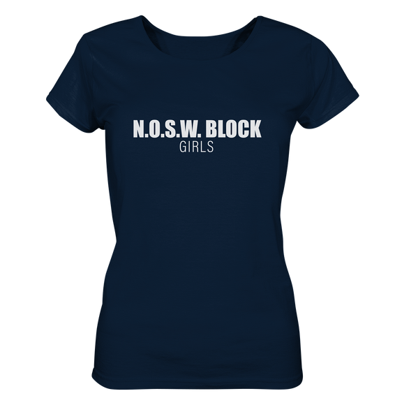 N.O.S.W. BLOCK Shirt "N.O.S.W. BLOCK GIRLS" Girls Organic T-Shirt navy