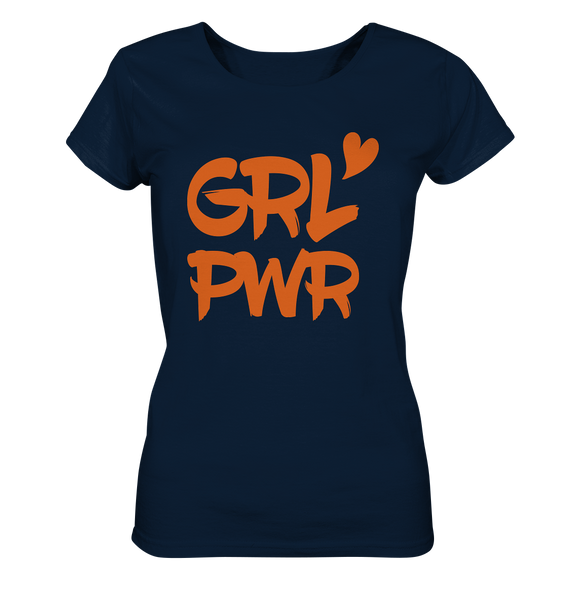 N.O.S.W. BLOCK Girls Shirt "GRL PWR" Organic T-Shirt navy